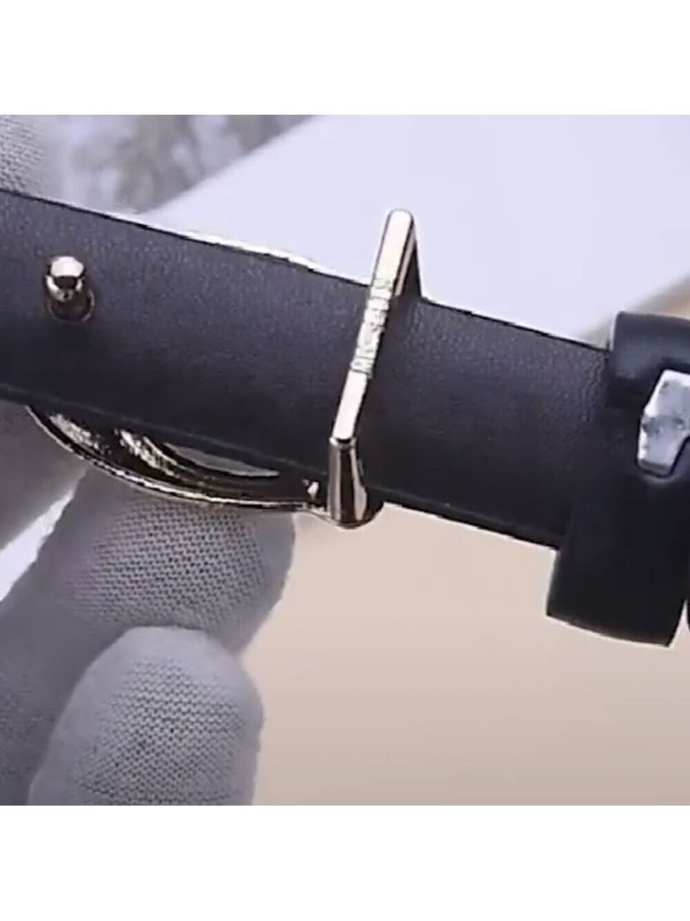 Big letter C classic buckle black belt - Picture 12 of 16